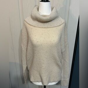 RW&CO Cream & Gold Cowl Neck Sweater